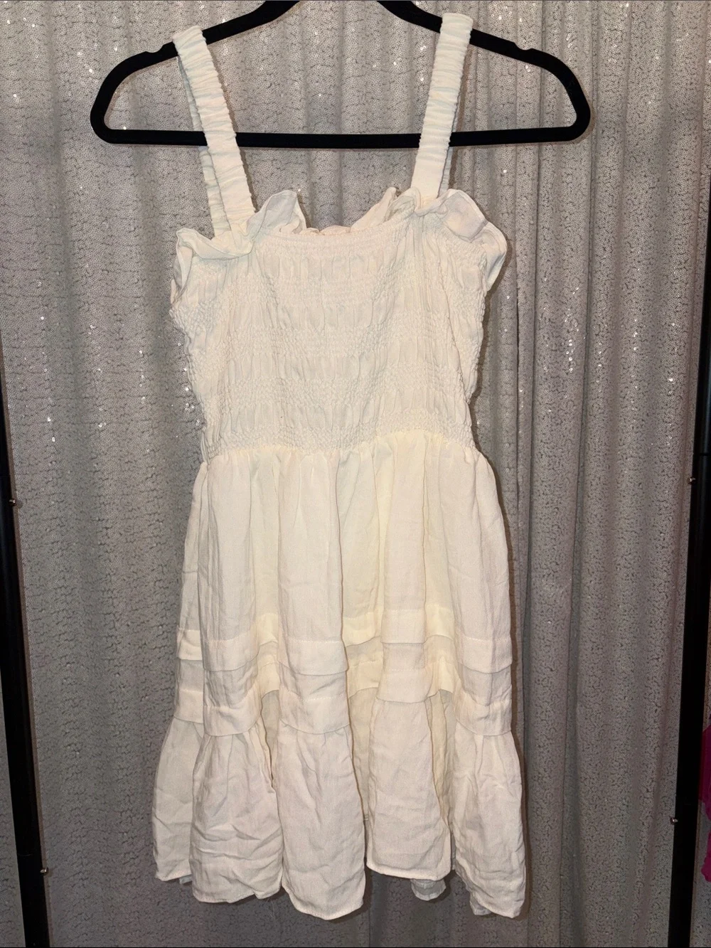 Cream Smocked Sundress